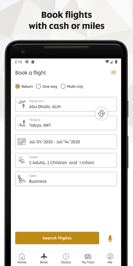 How to book flights with Etihad miles